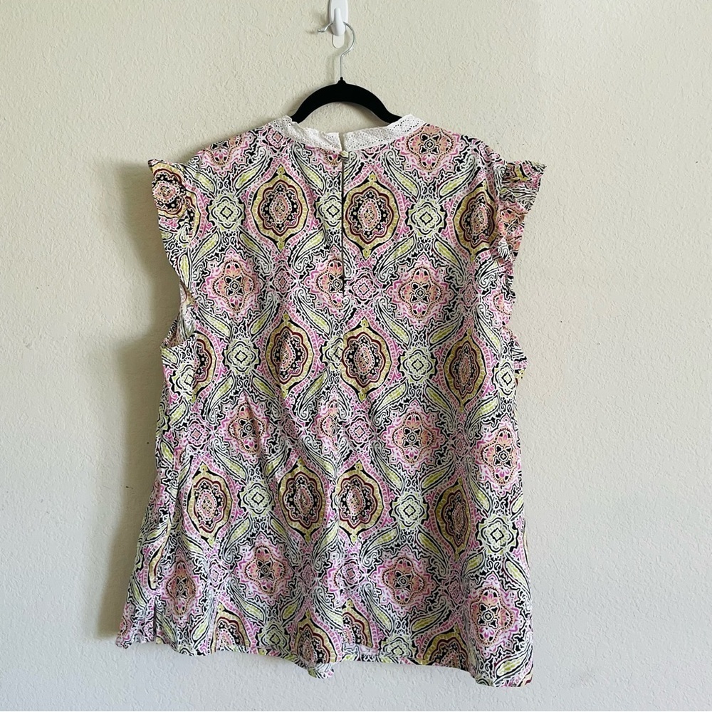 Lane Bryant Colorful Patterned Women's Top size 24 cottage-core 100% cotton chic - Picture 8 of 8